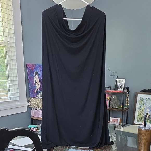 High Waist Jersey Knit Maxi Skirt With Slit - Picture 1 of 2